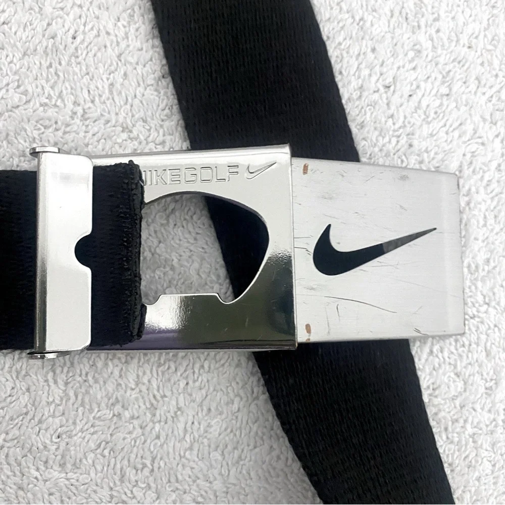 Nike Unisex Adjustable Golf Web Belt, Black/Silver
